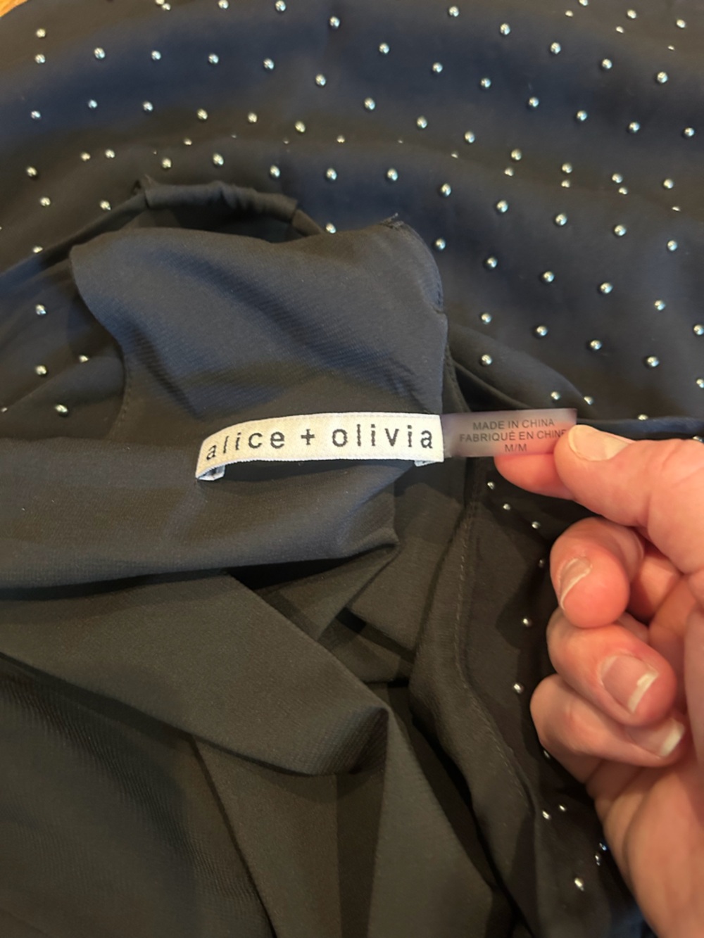 Alice + Olivia Black Studded Slip Dress / Size Medium/ - Picture 5 of 7